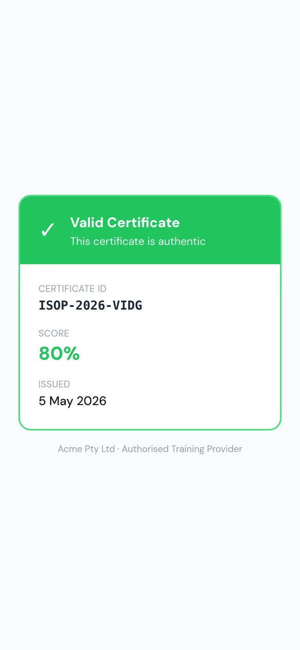 A learner record showing courses, scores and certificates